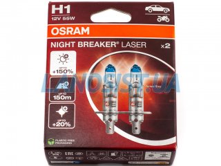 Автолампа H1 +150% DUO Osram 64150NL2HB
