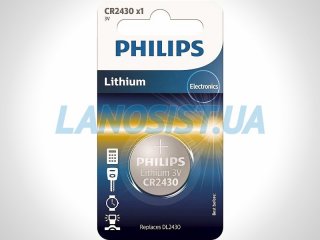 Батарейка CR2430 литиевая 3V Philips CR2430/00B