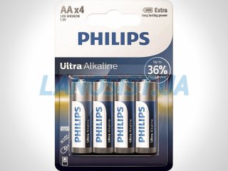 Батарейки AA LR6 1.5V Ultra щелочные Philips LR6E4B/10