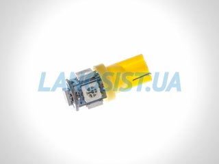 Лампа LED W5W 75Lm 5xSMD (5050) (желтая) 10190