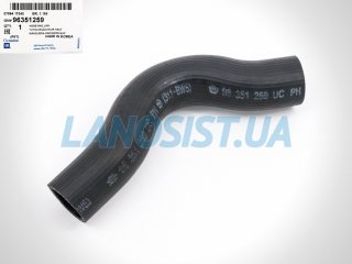 Патрубок радиатора Ланос 1.5 без кондиционера GM (верхний) 96351259
