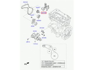 Ролик ременя струмкового Sonata K5 Optima (у зборі) Hybrid MOBIS 252832E650